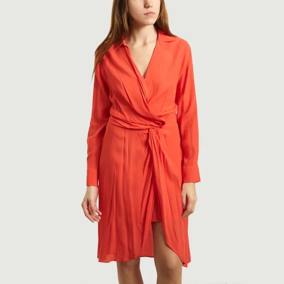 SUNCOO • Geranium Robe Carita Viscose Dress Designed In France - Picture 6 of 7